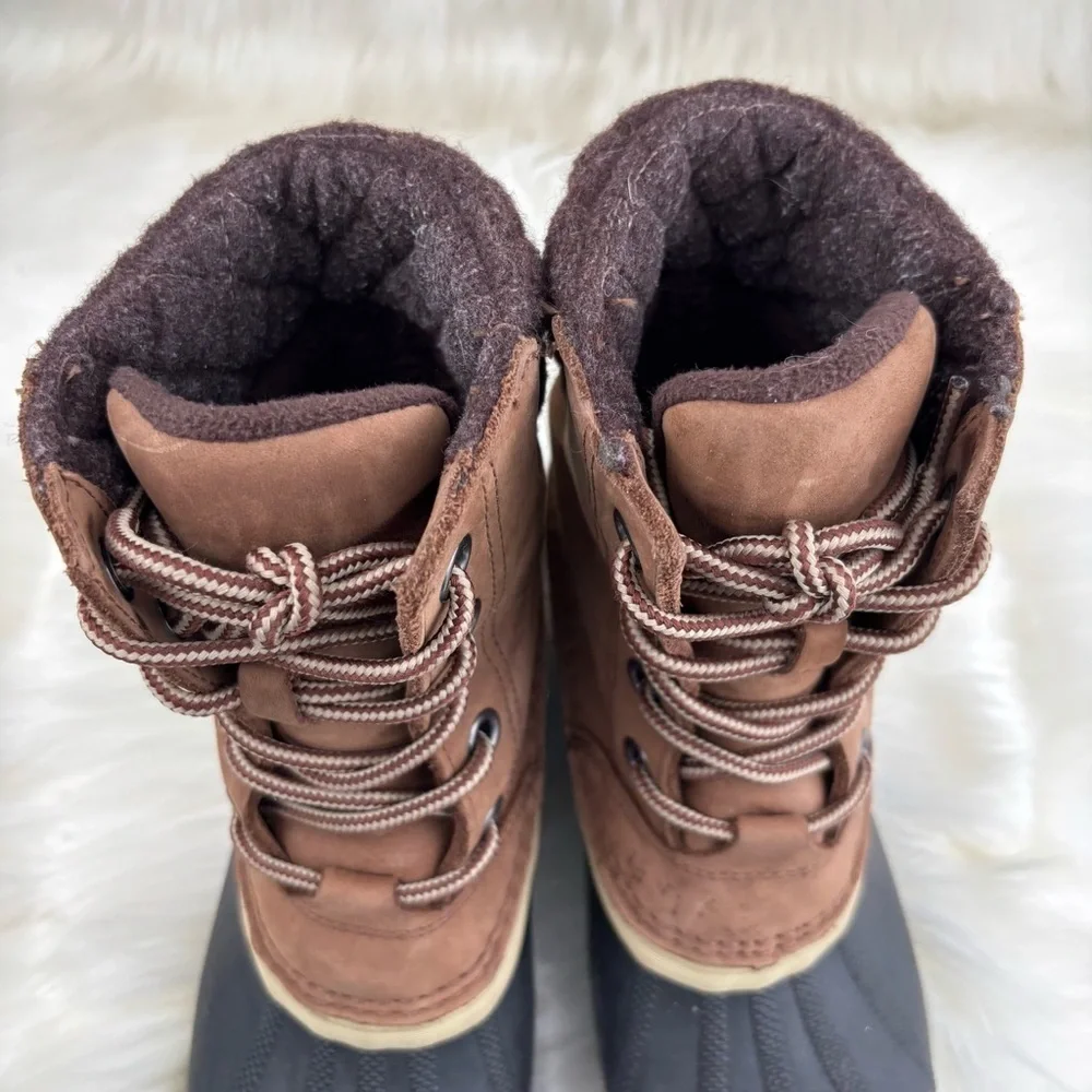 Sorel Tan and Black Lace-Up Boots